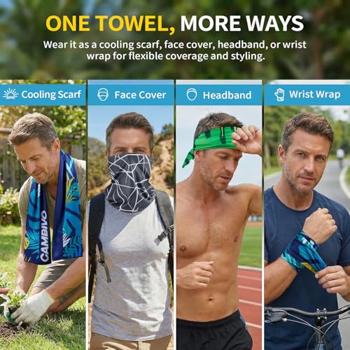 CAMBIVO Floral Cooling Towel for Women and Men, Lightweight Breathable Cooling Scarf Sun Protection Neck Gaiter Face Cover