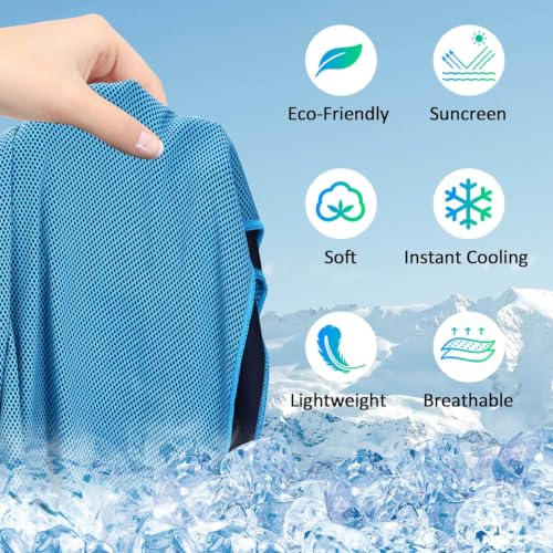 Cooling Towels for Neck and Face 8Pack(40"x12"), Cooling Neck Wraps for Gym | Sweat wicking, Quick dry, Lightweight, Reusable, Absorbent, Cool Towel for Running, Yoga, Workout, Travel, Climbing