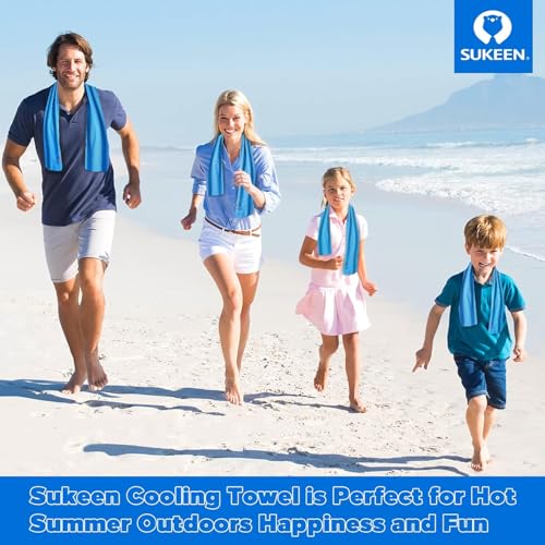 Sukeen 8 Pack Cooling Towels (40"x12"), Cooling Towels for Neck and Face, Microfiber Soft Breathable Chilly Ice Towel, Sweat Towel for Gym, Yoga, Sports, Golf, Camping, Running, Fitness, Workout