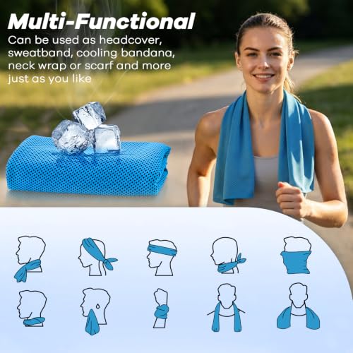 4 Pack Cooling Towels for Neck and Face(40"x12"), Cooling Neck Wraps, Ice Towel for Hot Weather, Soft Breathable Gym Towel, Cool Towel for Workout, Camping, Yoga, Sport, Running