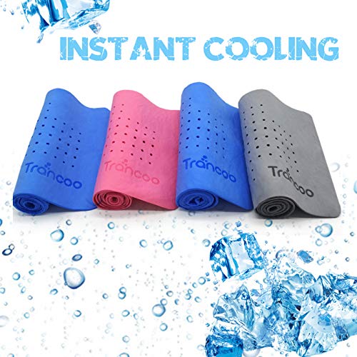 2 Packs PVA Cooling Towel(33"X7.85",Perforated Chill Towel, PVA Cooling Scarf,Sweat Rags for Workout, Neck Warp Sports Towel for Running, Hiking,Swimming Golf (Blue+Pink)