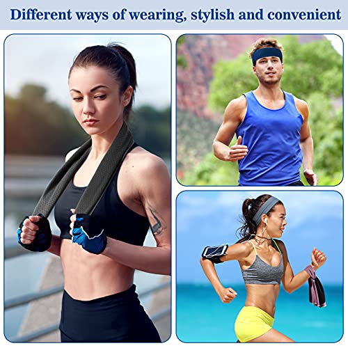 BBTO Cooling Towel Microfiber Ice Cool Cold Sport Face and Neck Soft Breathable Chilly Sweat Towel for Yoga Gym Workout Hot Weather Camping Running, 32 x 12 Inches