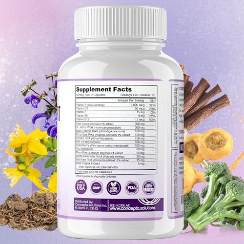 Menopause Support - Menopause Relief and Weight Management Support - for Hot Flashes, Night Sweats Relief and Energy - 120 Capsules - Made in USA