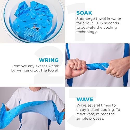 Dual Purpose Cooling Towel – 1, 3, & 5 Packs | UPF 30 Sun Protection, Chemical-Free Evaporative Cooling for Hot Weather, Sports, Workouts & Outdoor Activities