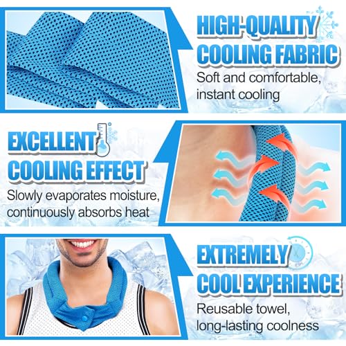 Acostop 3 Pcs Breathable Soft Cooling Neck Wraps with Ice Polymer | Long Lasting Neck Coolers for Summer Heat, Men Women Cooling Towels for Hot Weather Sports Gym Workout Outdoor Work