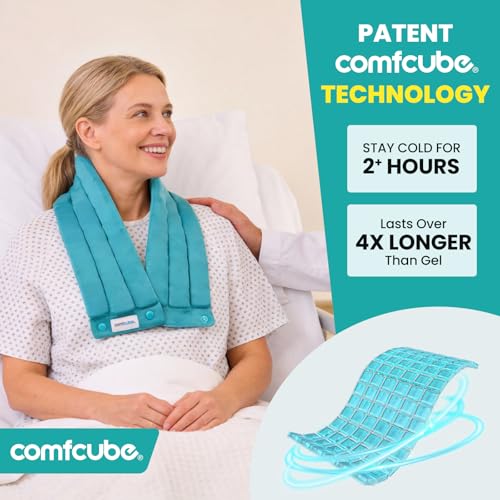 Neck Ice Pack Wrap for Cervical Pain, 2 Hours Long Lasting Cold | Ice Pack for Neck Shoulders Cooling, FSA Eligible, Flexible Cold Pack for Hot Weather, Hot Flashes, Surgery, Swelling