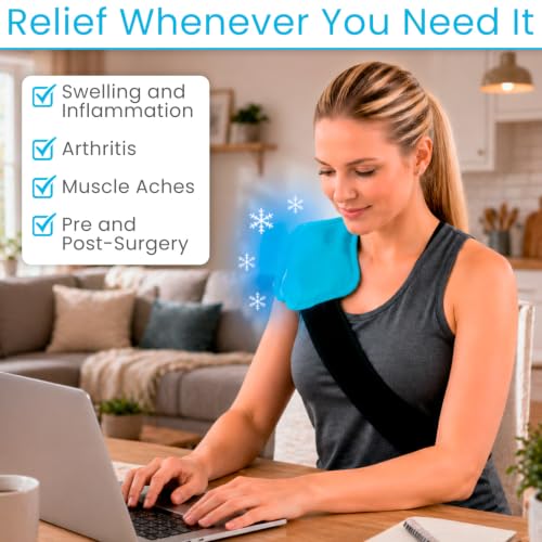Arctic Flex Reusable Hot & Cold Gel Ice Pack Wrap with Strap - Therapy | Injuries, Pain, Shoulder, Knee, Back, Elbow & Foot - Flexible Wrap Around Cold Pack & Compress