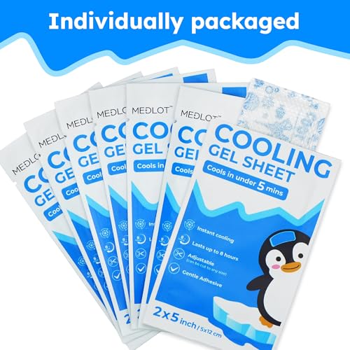 LotFancy Fever Patch for Kids, 22 Sheets, Cooling Patches for Hot Weather | Fever Reducer for Kids and Adults, Baby Cooling Pads, Gel Cool Patch for Fever, Headache Relief, Unscented, 4.7” x2”