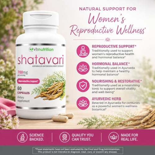 SHATAVARI | 700mg Asparagus Racemosus Extract | Female Vitality* & Rejuvenation* | Natural Estrogen Balance* | Supports Hormonal Health and Overall Well-Being | 60 Capsules