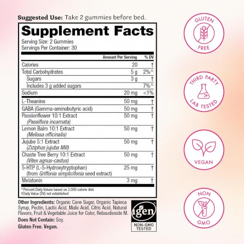 Winged Wellness Sleepyhead Natural Sleep Gummies for Women, 60 Gummies