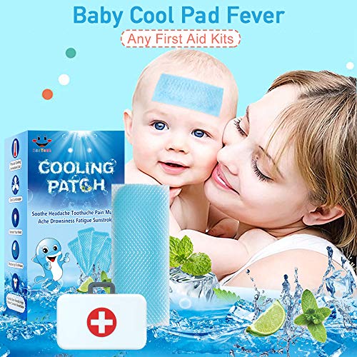 EasYeah Cooling Patches for Fever Discomfort, Fever Patches, Pack of 20 | Pain Relief, Cooling Relief Fever Reducer, Soothe Headache Pain, Migraine Relief, Cooling Fever Patches for Kids & Adults