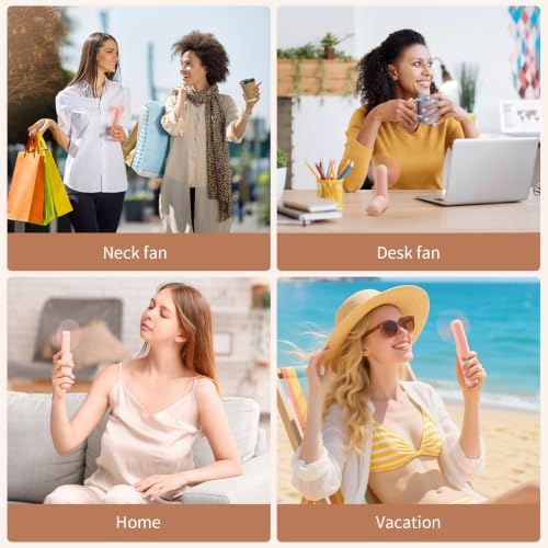 Portable Fan, Mini Handheld Fan with Power Bank, Cute USB Rechargeable Pocket Fan, Foldable Small Cooling Fan with LED Light, Personal Travel Fan,Summer,Beach Essentials,Summer Gift for Women