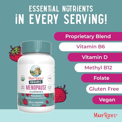 MaryRuth's Organic Menopause Support Gummies, Black Cohosh, 30 Servings | Mood Support, Hot Flash Relief, Maca Root, Black Cohosh, USDA Organic
