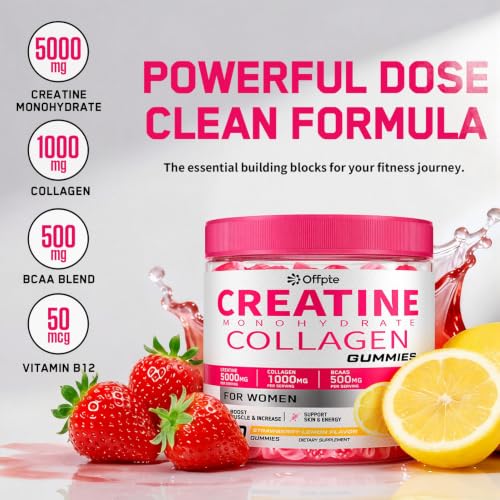 Creatine for Women, 5000mg Complex with Collagen & BCAAs, Vitamin B12