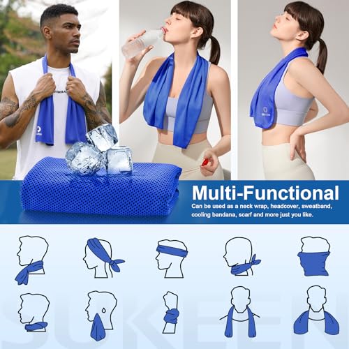 Sukeen Cooling Towels 6 Pack (40"x12"), Cooling Towels for Neck and Face, Quick Dry Sport Camping Cooling Towel, Cold Towel for Hot Weather