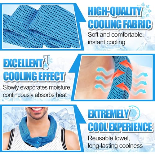 Acostop 3 Pcs Breathable Soft Cooling Neck Wraps with Ice Polymer | Long Lasting Neck Coolers for Summer Heat, Men Women Cooling Towels for Hot Weather Sports Gym Workout Outdoor Works