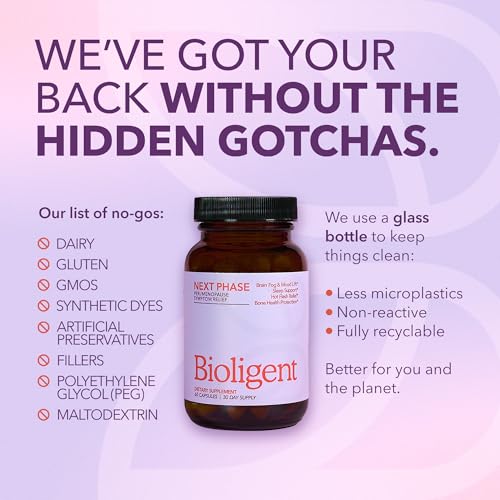 Menopause Supplements for Women, Hot Flash, Sleep, Mood & Focus Support, Hormone-Free with Maca, Ginseng, Chamomile & Saffron, Non-GMO, 60 Capsules, 30 Day Supply