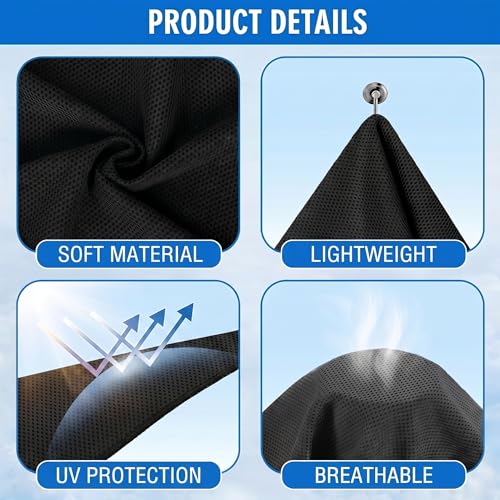 3 Pack Cooling Hoodie Towel, UPF 50 Sun Protection Cooling Towels for Neck and Face, Quick Drying Ice Towels for Hot Weather, Cooling Neck Wraps for Sport, Workout, Gym, Camping