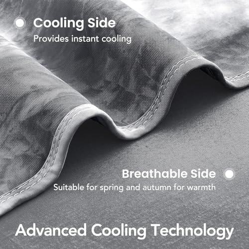 Cooling Blanket Throw 50"x70" for Hot Sleepers | Cold Summer Soft Blanket for Bed Couch and Travel Absorbs Heat Q-Max>0.35 Cool Lightweight Throw for Night Sweats Menopause