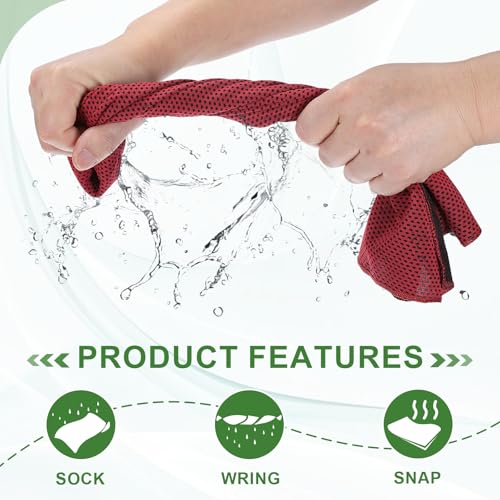 PATIKIL Cooling Towel 40"x12", 4 Pcs Ice Towel for Neck and Face, Soft Breathable Chilly Sweat Absorbing for Yoga Sports Camping Fitness Running Golf, Purple