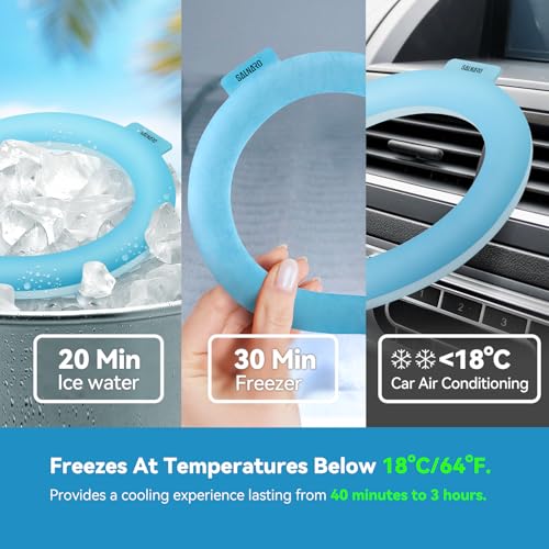 Neck Cooling Tube(with Cooler Bag), hot Weather Reusable Long-Lasting Cooling Relief Cooler, Suitable for Men and Women Outdoor and Indoor, Sports, Travel use(Blue)