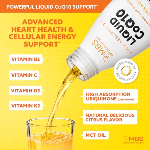 Liquid CoQ10 120mg of Bioavailable Ubiquinone for Superior Absorption. Support Heart, Bone, and Skin Health with a Natural Antioxidant. 35 Servings in a Convenient 17 oz Bottle.