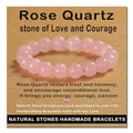 AD Beads Handmade Gemstone Stretch Elastic Bracelet Crystal Healing Reiki Nature's Beauty and Spiritual Essence Unisex (10mm, Rose Quartz)