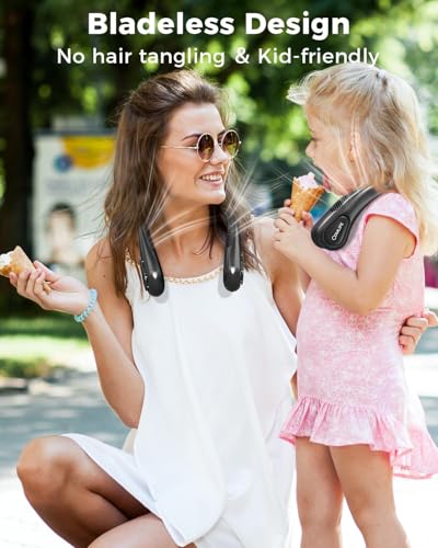 Portable Bladeless Neck Fan, Valentines Day Gifts for Him, Birthday Gifts for Men Women Father's Mother's Day, Wearable Cooling Fan Rechargeable for Camping Travel Beach Golf Cruise Essentials 2026