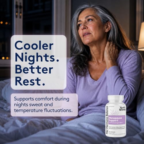Youth & Tonic Menopause Supplement for Hot Flashes & Night Sweats 60 Pills