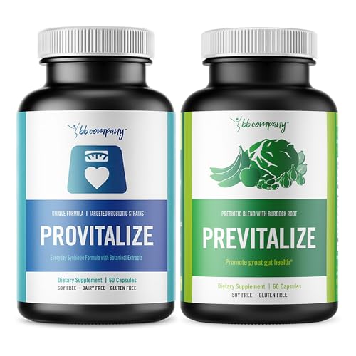 BB Company Slim Gut Bundle | Menopause Prebiotics and Probiotics for Women | Gut Vitamins for Digestive Health | Supports Joint Health & Sexy Midsection | Provitalize & Previtalize | 30 Day Supply