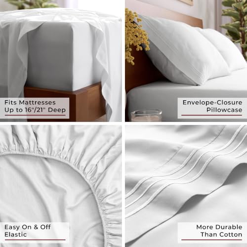 Mellanni Iconic 4-Piece, Ultra Soft Sheet Set (King, White)