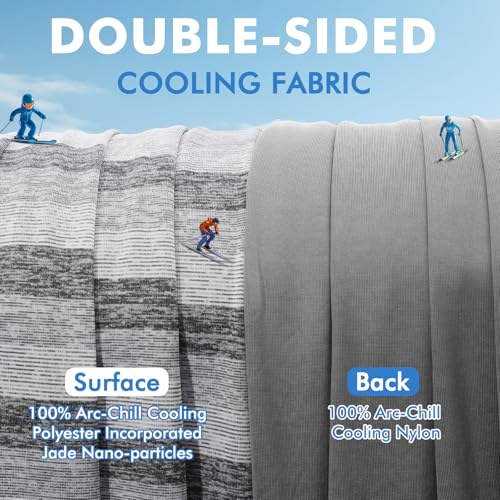 Marchpower Arc-Chill Cooling Blanket for Hot Sleepers Twin Size, Double Sided Cooling Fabric Q-Max>0.5, Cooling Blanekt for Hot Flashes and Night Sweats, Cool Blanekt Cold Blanket for Summer Grey
