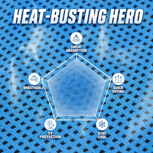 Breathable 6 Pack Cooling Towels for Neck and Face Lightweight Ice Cooling Rags Breathable Microfiber Towels Portable Gym Towels for Yoga Running Camping & Outdoor Sports 39.4" x 11.8"