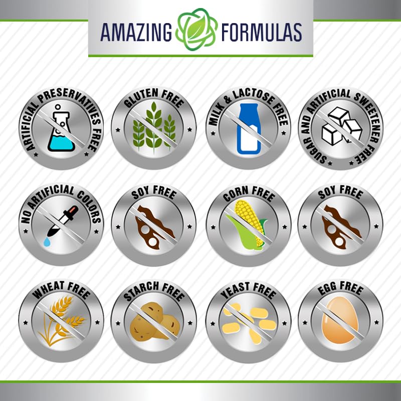 Amazing Formulas Taurine Amino Acid Supplement | 1000 Mg per Serving | 100 Capsules | Non-GMO | Gluten-Free | Made in USA
