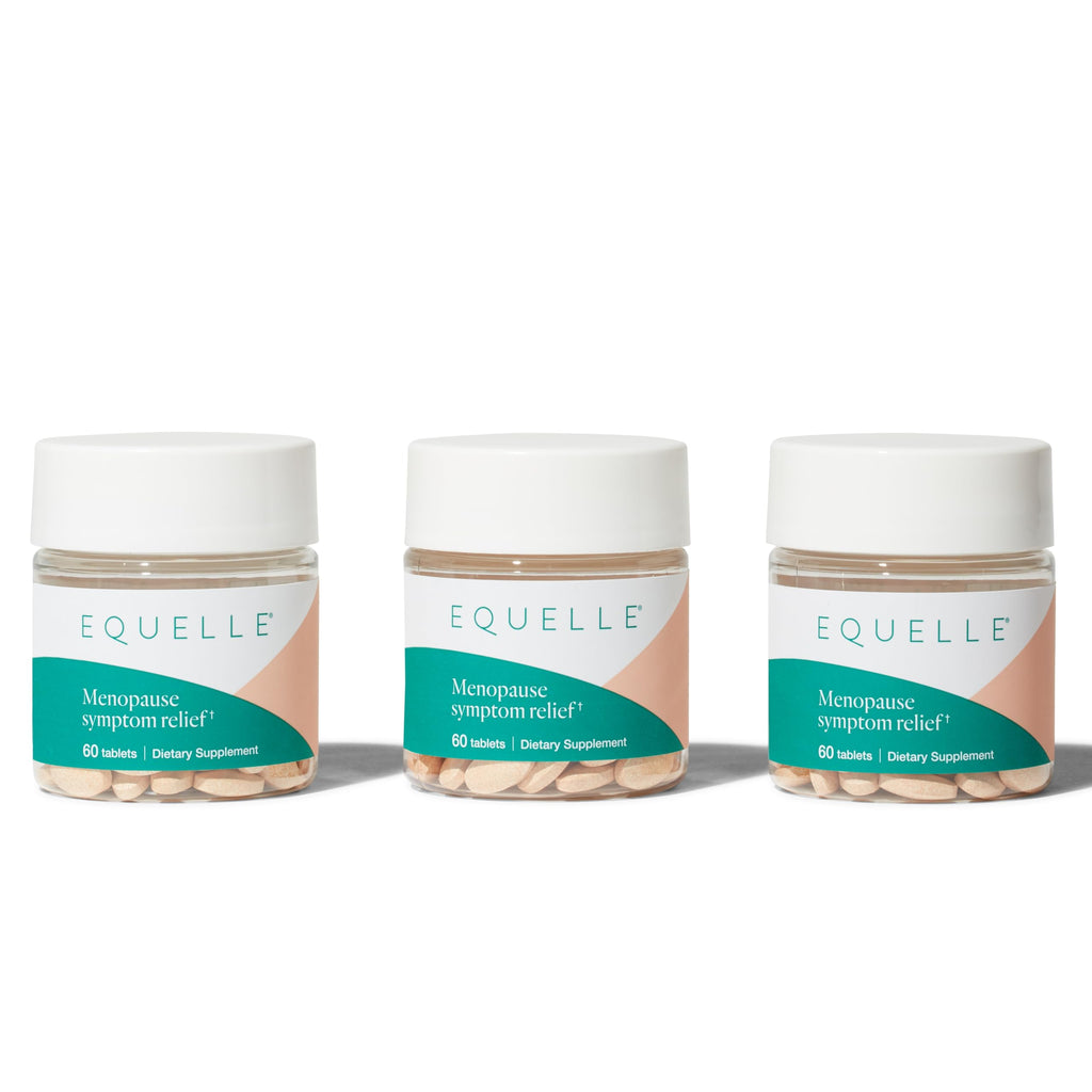EQUELLE Multi-Symptom Menopause Relief Supplement for Women, Plant-Based S-Equol, Non-Hormonal & Non-Prescription, Fewer Hot Flashes, More Sleep, Relieves Muscle Aches, 3 Month Supply (180 Tablets)