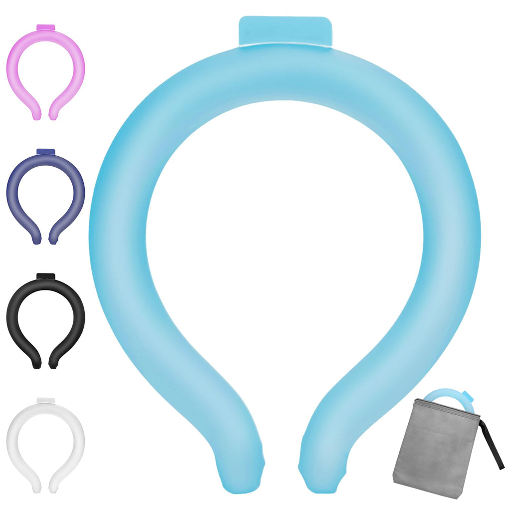 Neck Cooling Tube - Reusable Ice Neck Cooler, Wearable Cooling Neck Wrap for Personal Cooling Relief, PCM Cooling Device for Hot Flashes, Summer Heat, Outdoor Sports, Work & Travel(Blue)