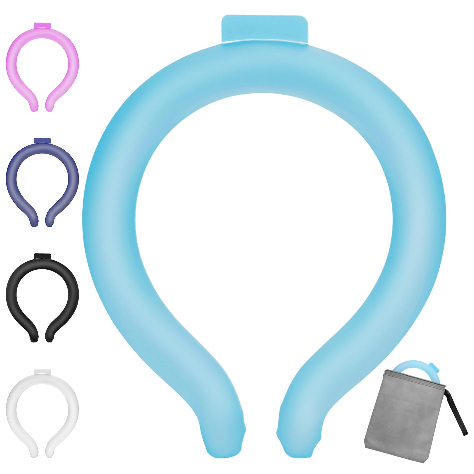Neck Cooling Tube - Reusable Ice Neck Cooler, Wearable Cooling Neck Wrap for Personal Cooling Relief, PCM Cooling Device for Hot Flashes, Summer Heat, Outdoor Sports, Work & Travel(Blue)