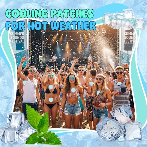 TrelaCo 24 Sheets Round Cooling Patches for Instant Relief from Heat Workouts Hot Flashes Hydrogel Patches Cooling Relief During Mild to Moderately Strenuous Activities