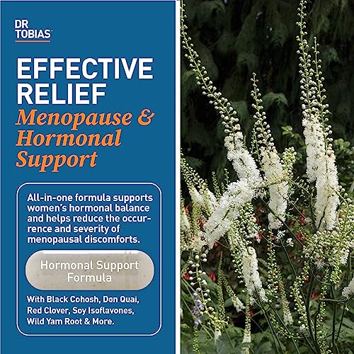 Dr. Tobias Menopause Relief 60 Capsules | Menopause Supplements for Women | Menopause Wellness Support | Black Cohosh + Soy Isoflavones | Hot Flashes, Mood & Nighttime Comfort | 30 Servings