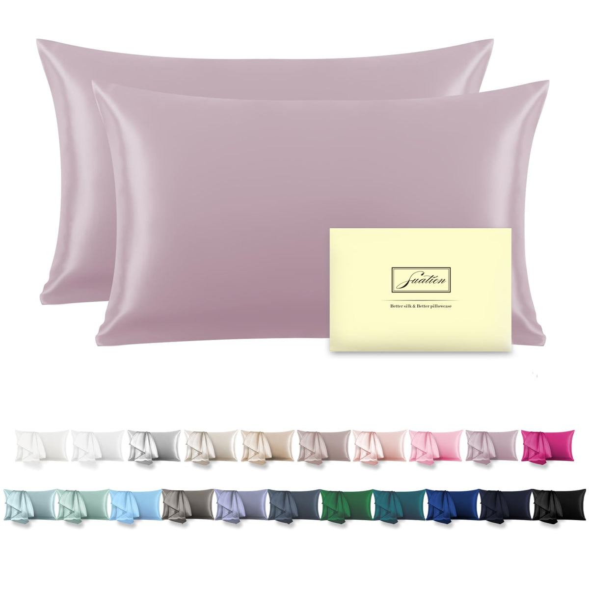 Mulberry Silk Pillowcase for Hair and Skin Standard Size 20"X 26" Pillow Case with Hidden Zipper Soft Breathable Smooth Cooling Silk Pillow Covers for Sleeping (Haze Blue,Standard,1Pcs)