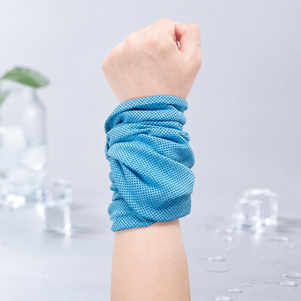 Cupro Cooling Wristband, Wrist for Hot Flashes & Menopause, Ice Wristband for Athletes, 20x30cm Blue