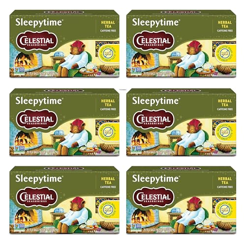 Celestial Seasonings Sleepytime Bitki Çayı, Kafeinsiz, 20 Poşet Çay Kutusu (6'lı Paket)