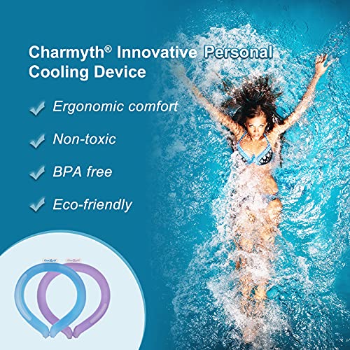 Neck Cooling Tube Reusable Ice Cooler Ring, Blue | Instant Cooling below 15°C (59°F), Portable Neck Wrap, Summer Outdoor & Indoor Use, Heat Relief & Comfort
