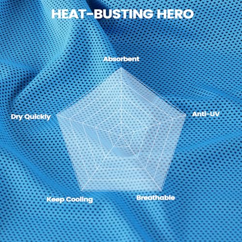 Clothirily 6 Pack Cooling Towels, 40x12 Breathable Gym Towel for Neck Face | 6 Pack Set, Instant Cooling Effect, Breathable Microfiber, For Gym Yoga Camping Running, Quick-Dry&Reusable, Fits Neck&Face