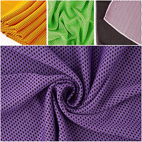 Ponpon 10pcs Cooling Towel Ice Towel Cooling Towels for Neck and Face Microfiber Cooling Towel for Gym, Travel, Yoga, Camping, Running, Outdoor Sport (10 Colors)