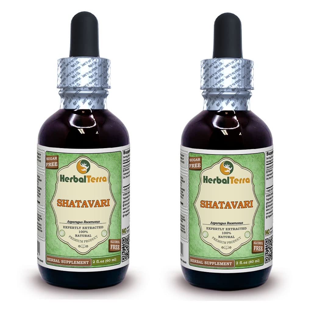 Shatavari (Asparagus Racemosus) Glycerite, Dried Root Powder Alcohol-Free Liquid Extract 2 oz