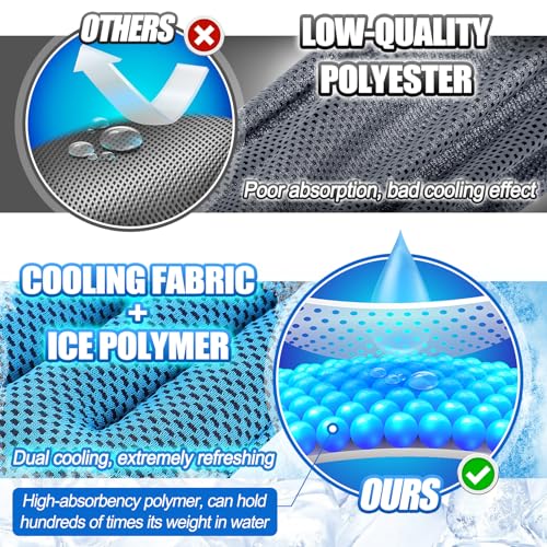 Acostop 3 Pcs Breathable Soft Cooling Neck Wraps with Ice Polymer | Long Lasting Neck Coolers for Summer Heat, Men Women Cooling Towels for Hot Weather Sports Gym Workout Outdoor Work