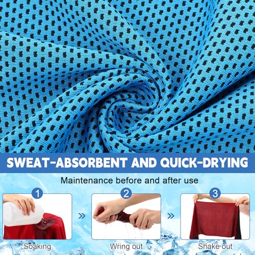 Peryiter 20 Pack Cooling Towels Bulk for Neck and Face Cooling Towel for Hot Weather Quick Dry Sweat Towel Soft Breath Portable with 20 Storage Bags for Gym Yoga Athletes Sports Fitness