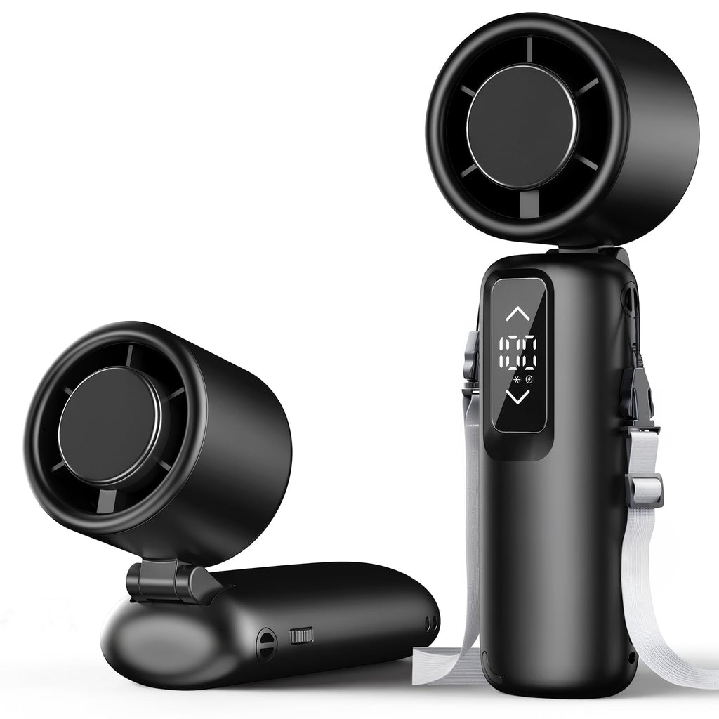 Portable Handheld Turbo Fan, 1-100 Gear Wind, Battery Operated, Up to 23 Working Hours, 3 IN 1 Personal Fan with Air Turbo Tech, Cooling Essentials for Indoor/Outdoor