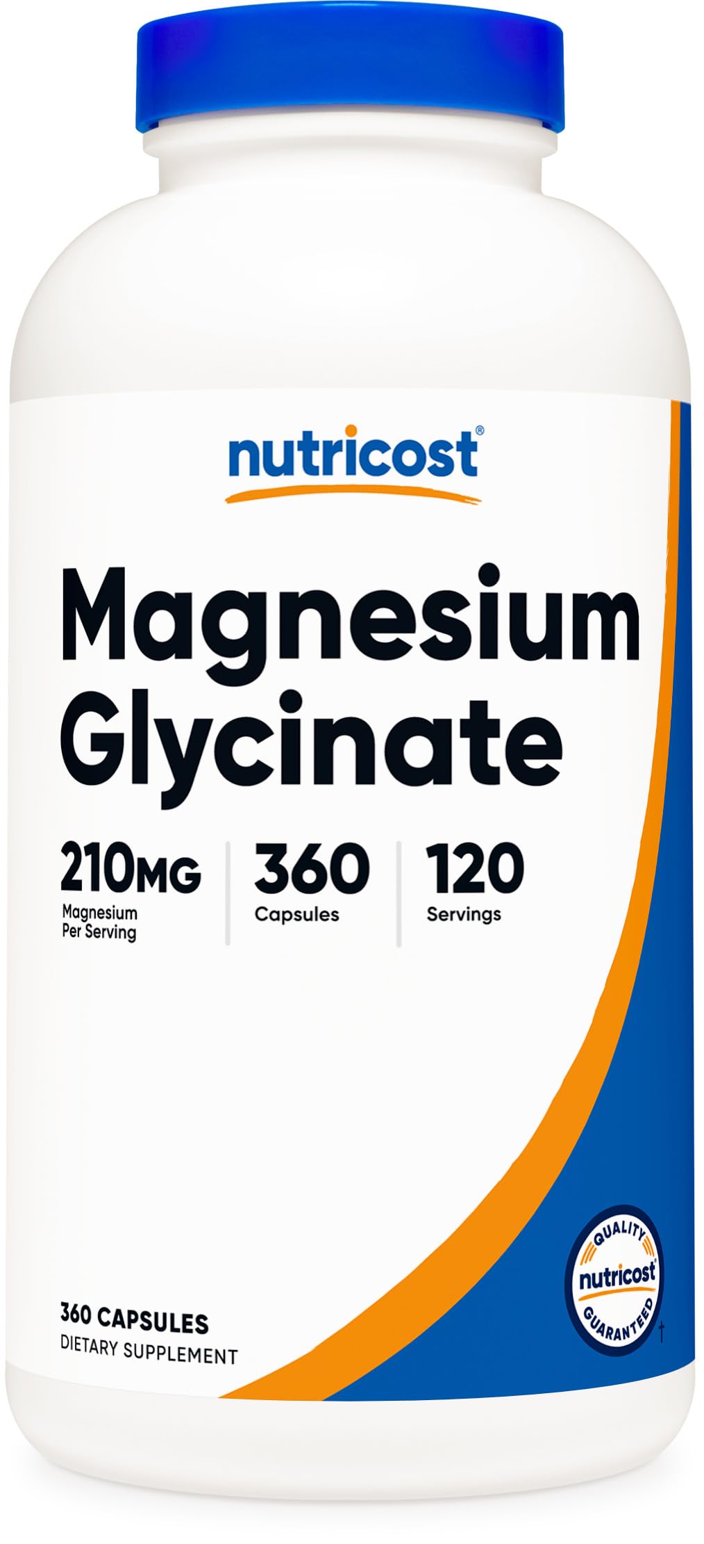 Nutricost Magnesium Glycinate Capsules, 180 Capsules, 210mg